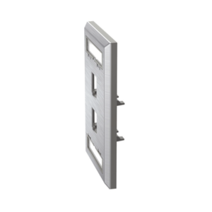 Placa de Pared Vertical / Acero Inoxidable Grado 304 / 2 Puertos Mini-Com / 2.75 x 4.5 in / Espacios para Etiquetas