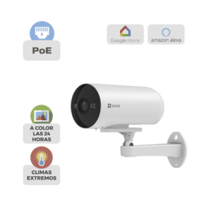 Cámara Bala IP / 3 Megapixel (2K) / Color Night Vision 20 m (65.6 ft) / IR 30 m (98.4 ft) / AI Detección Humana y Vehículos / PoE / IP67 / Audio Bidireccional / Luz y Sirena