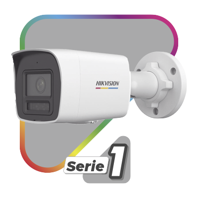Cámara Bala IP / 2 Megapixel / Dual Light 30 m (98.4 ft) / ColorVu 0.001 Lux / Lente 2.8 mm / 115° FOV / IP67 / PoE
