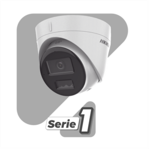 Cámara Turret IP / 2 Megapixel / Dual Light IR 30 m (98.4 ft) + Luz Blanca 20 m (65.6 ft) / Lente 2.8 mm / 103° / Audio Integrado / IP67 / PoE