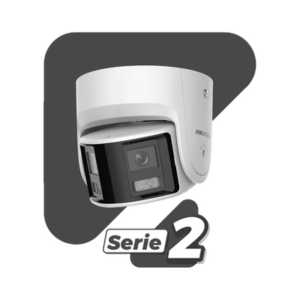 Cámara Turret IP / 4 Megapixel / Dual Lente 2.8 mm / Panorámica 180° / IR 30 m (98.4 ft) / IP67 / Audio Bidireccional / AcuSense / WDR 120 dB