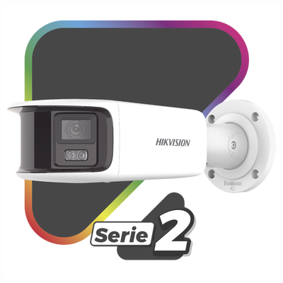 Cámara Bala IP Panorámica / 8 Megapixel (4K) / Dual Lente 4 mm / 180° / ColorVu 24/7 / Luz Blanca 40 m (131.2 ft) / WDR 130 dB / IP67 / PoE