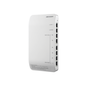 Distribuidor PoE (propietario) de Audio y Vídeo / Soporta Hasta 6 dispositivos / Compatible con Frente de Calle y Monitor IP HIKVISION