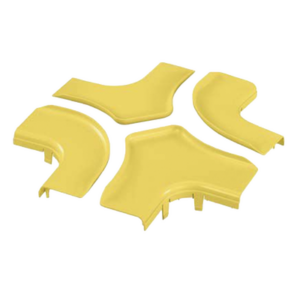 Tapa para Accesorio de 4 Vías Horizontal / Curvatura 90° / Radio 50.8 mm (2 in) / ABS / 368.3 mm (14.5 in) x 368.3 mm (14.5 in) / Amarillo