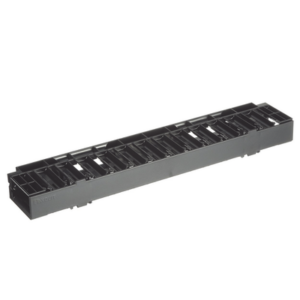 Organizador de Cables Horizontal / 1UR / Rack 19in (483mm) / Frontal / ABS / Cat6 y 10G