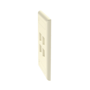 Placa de Pared Vertical / 4 Puertos Keystone / ABS / 69.8 x 114.3 mm / 2.75 x 4.5 pulg. / Marfil