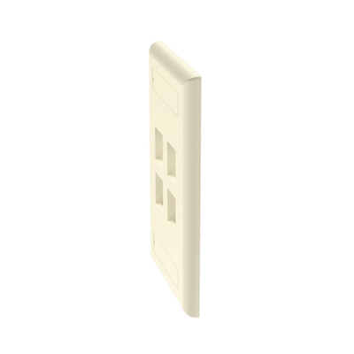 Placa de Pared Vertical / 4 Puertos Keystone / ABS / 69.8 x 114.3 mm / 2.75 x 4.5 pulg. / Marfil