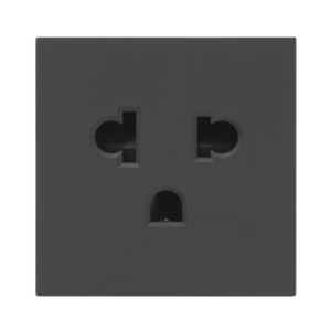 Módulo para Tomacorriente Euroamericano / Color Negro / 45x45 mm (1.77 x 1.77 pulgadas) / Compatible con Torres y Cajas para Escritorio