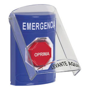 Botón Multipropósito / Superficie / Policarbonato / Restablecimiento por Giro / Sin Bocina / Texto Emergencia Español / ADA / UL/cUL / CE