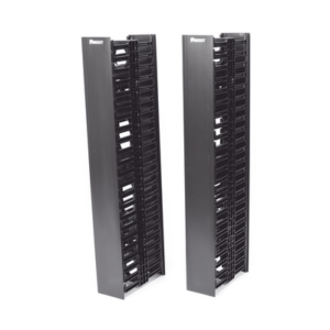 Organizador de Cable Vertical / 45 Espacios de Rack / 6.9 pies de Alto / 131 Cables CAT6 / Frontal Sencillo / ABS Negro