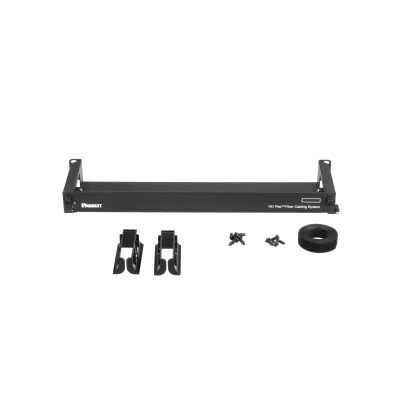 Organizador de Cables Frontal / 1 UR / Hasta 12 Casetes / 1728 Fibras / 3.28 ft / Negro