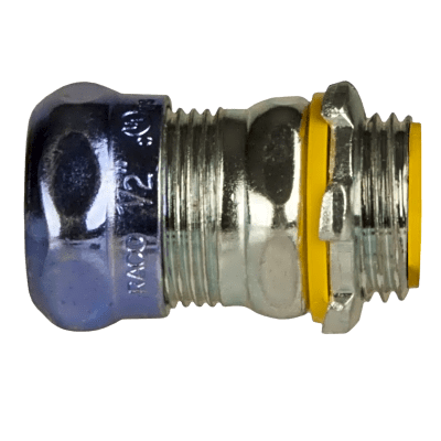 Conector de Compresión Hermético / Pared Delgada / Acero Galvanizado / 1 1/4 in / 1.89 in x 3.307 in (48 mm x 83.99 mm)
