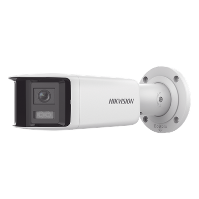 Cámara Bala IP Panorámica / 4 Megapixel / Dual Lente 2.8 mm / 180° / Color 24/7 / Luz Blanca 40 m (131.2 ft) / WDR 130 dB / IP67 / PoE / AcuSense