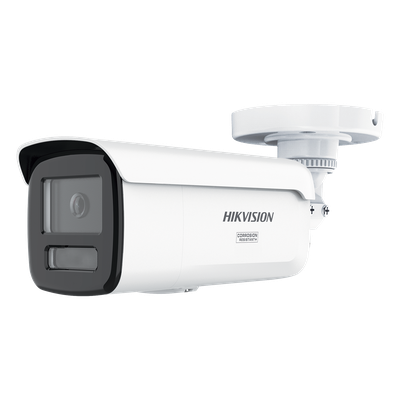 Bala IP / 6 Megapixel / Lente 4 mm / 197 pies IR + Luz Blanca / Exterior IP67 / Estrobo Azul y Rojo / WDR 130 dB / ACUSENSE 3.0 / Metal / NEMA 4X / ACUSEEK