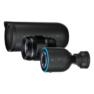 Cámara IP AI DSLR / 4K 8MP 30 fps / Sensor 4/3' 10MP / Lente 45 mm / Ángulo 21.6° / PoE+ 17.77 W / IPX5
