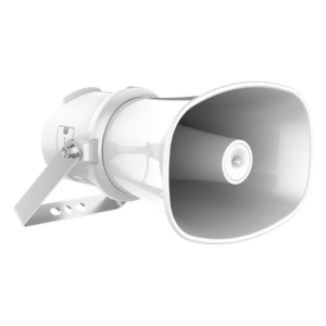 Altavoz IP Tipo Trompeta | 7 Watts | PoE+ | Integración con Hik-Central Professional | Reproducción de Audio vía Red | IP67 | Salida de 12 VCD | Metal | compatible con Hik-Connect