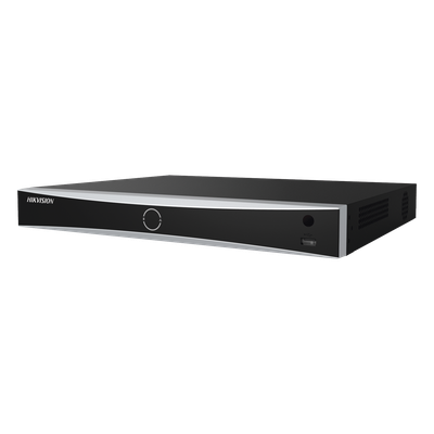 NVR 12 Megapixel (4K) / Reconocimiento Facial / 16 Canales IP / Base de Datos / Hasta 100,000 Fotografías / 16 Puertos PoE+ / 2 Bahías de Disco Duro / Switch PoE 300 mts / Bases de Datos / HDMI en 4K