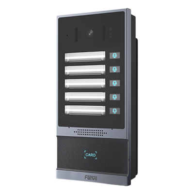 Videoportero IP / 2 Megapixel / 5 Botones de Marcación Rápida / IP66 - IK07 / PoE / Control de Acceso RFID / Anti-Vandálico
