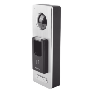 2 EN 1 / Lector Biométrico IP65 con Función de Videoportero y lector QR Incluida/ Llamada a APP de Smartphone Hik-Connect P2P (No requiere monitor) /  Soporta Tarjetas - Huellas - Códigos QR / Cámara 2 MP Compatible con DVRs y