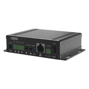 Gateway IP/SIP para Voceo / Amplificador Integrado 30 W / Entrada Audio 3.5 mm / Reproducción MP3 vía USB y TF / PoE 802.3af / 2 Líneas SIP / Códec Opus