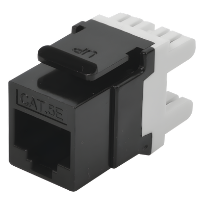 Módulo Jack Keystone / Cat5e / RJ45 / Terminación 180° / Sin Blindaje / 1 Puerto / Negro