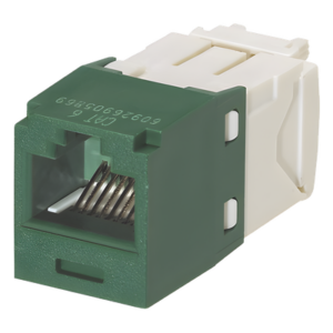 Conector Jack RJ45 / Categoría 6 / 8 Posiciones 8 Cables / Terminación Sin Impacto / Color Verde