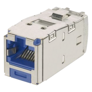 Jack RJ45 Blindado / Categoría 6A / 8P8C / Terminación sin Impacto / PoE 100W / Azul