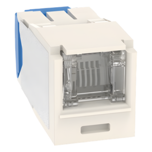 Conector Jack RJ45 / Cat 6A / 8P8C / Terminación TG sin Impacto / 22-26 AWG / -10°C a 65°C / 100W HDBaseT / Blanco