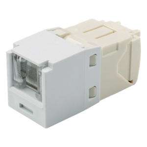 Conector Jack RJ45 / Categoría 6 / Terminación sin Herramientas / Mini-Com / 8 Posiciones 8 Cables / Color Blanco