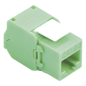 Módulo Jack Keystone / Cat6A / RJ45 Sin Blindaje / Terminación Ángulo 180° / Color Verde / 1 Puerto