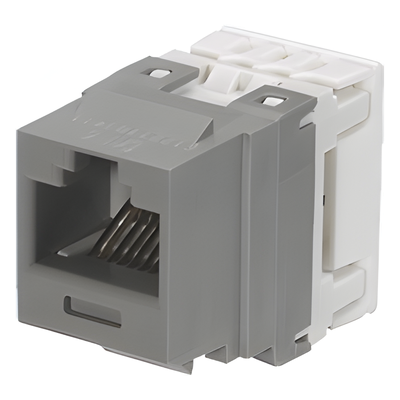 Jack Keystone / Cat 6 / Clase E / 250 MHz / Impacto 110 / RJ45 / Gris