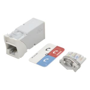 Jack Cat6A / UTP / Montaje Híbrido Plano-Angulado / Alta Densidad / Blanco / Versión Bulk