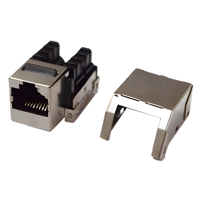 Módulo Jack Keystone / Cat5e Clase D / STP Blindado Metal / Terminación 110 / 90°
