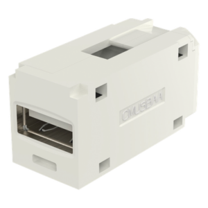 Módulo Acoplador / USB 2.0 / Hembra a Hembra / Tipo Mini-Com / Blanco Mate / 1 Espacio