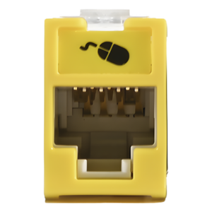 Jack RJ45 Cat5e / UTP / Montaje Híbrido Plano o Angulado / Terminación 110 / Amarillo