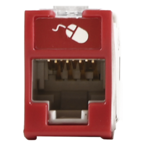 Jack Cat6 / UTP / Montaje Híbrido Plano-Angulado / Rojo / Punch Down 110