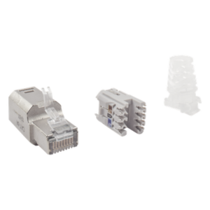 Conector RJ45 Cat6A Blindado / Terminación en Campo / 10 Gbps / Sin Clip Protector / UL 2043 Plenum