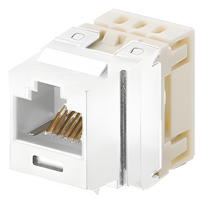 Jack Keystone / Cat 5e / Impacto 110 / RJ45 / 8P8C / UTP / Blanco Mate
