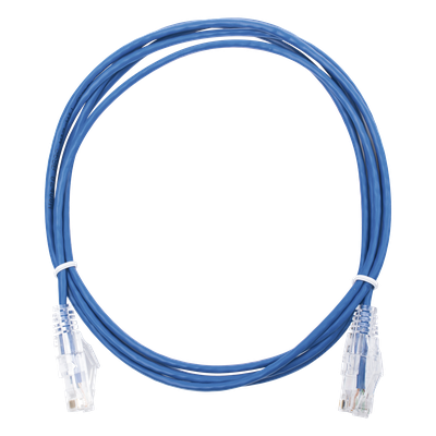 Cable de Parcheo Slim UTP / Cat6 / 2 m (6.56 ft) / 28 AWG / Azul / 1 Gbps+