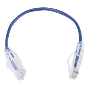 Cable de Parcheo Slim UTP Cat6 / 20 cm (0.66 pies) / 28 AWG / Azul / 1 Gbps