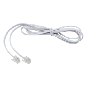 Cable Telefónico RJ11 / Plano / UTP Cat5e / 2 Pares / 1.5 m (4.92 ft) / Blanco