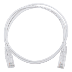 Cable de Parcheo Slim UTP Cat6 / 1 Metro (3.28 Pies) / 28 AWG / Blanco / 1 Gbps+