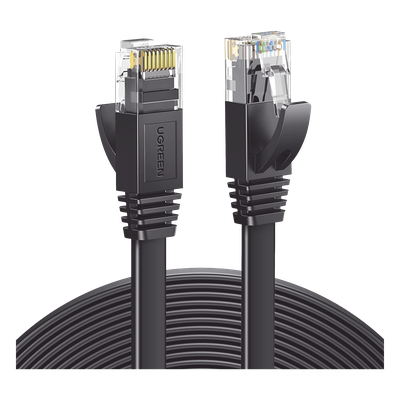 Cable de Red Ethernet Plano / Cat6 / 1m (3.28 ft) / 1000 Mbps / 600 MHz / Conectores RJ45 Chapados en Oro