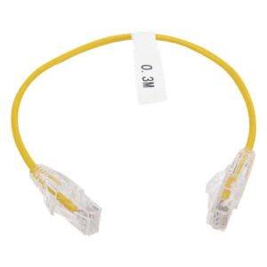Cable de Parcheo Slim UTP Cat6 / 30 cm (0.98 ft) / 28 AWG / Amarillo / 10 Gbps