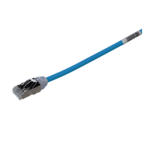 Patch Cord Cat6A / 28 AWG Diámetro Reducido / S/FTP Blindado / CM/LS0H / 0.5 m (1.64 ft) / Azul