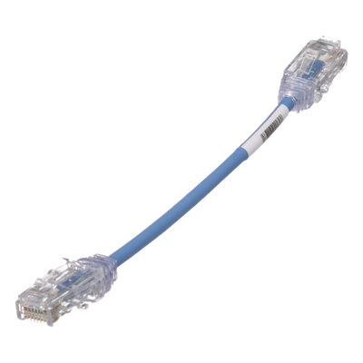 Cable de Parcheo UTP Cat6 / 28AWG Diámetro Reducido / 15.2 cm (0.5 pies) / Azul / LSZH/CM / PoE++