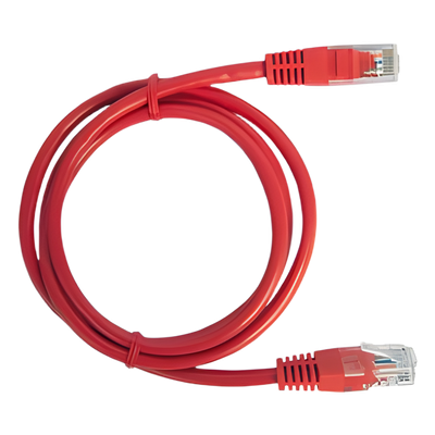 Cable de Parcheo UTP Cat5e / 1 Metro (3.28 Pies) / RJ45 / 100 Ohm / Rojo