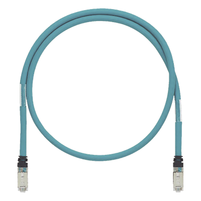 Patch Cord Industrial Cat6A / SF/UTP Blindado / 26 AWG / 600V / 60 cm (1.97 ft) / Aqua