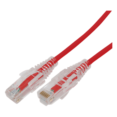 Cable de Parcheo Slim UTP Cat6A / 2 Metros (6.56 Pies) / 28 AWG / Rojo / RJ45