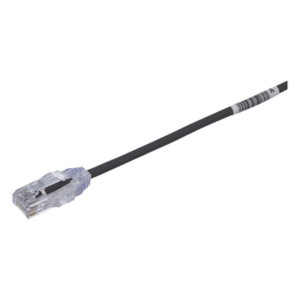 Cable de Parcheo Cat6 / UTP 28AWG / 20.2 cm (0.66 ft) / Diámetro 3.8 mm / PoE hasta 48 cables en mazo / Negro